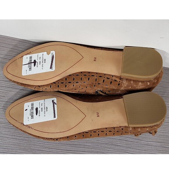 Halogen Nella Ghillie Flat, Cognac Perforated Leather, Womens Various Sizes - Picture 7 of 7